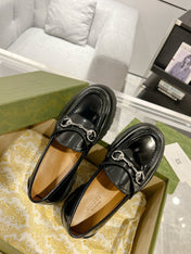 GG LOAFER WITH HORSEBIT GLOSSY BLACK CALFSKIN