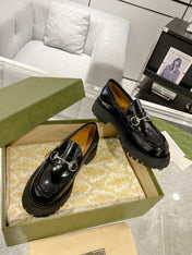 GG LOAFER WITH HORSEBIT GLOSSY BLACK CALFSKIN