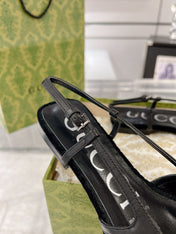 SLINGBACK FLATS IN BLACK VELVET