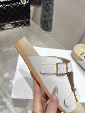 LOEWE 26S EASE SLIDE IN WHITE SUEDE