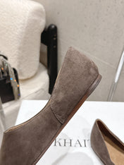 CELINE 26S FLAT SHOES IN TOFFEE BROWN SUEDE