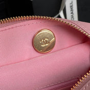 BOWLING BAG 29 IN BABY PINK CALFSKIN GOLD HARDWARE