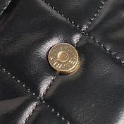 BOWLING BAG 29 IN BLACK SHINY CALFSKIN GOLD HARDWARE