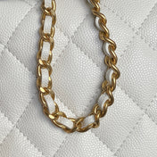CHANEL 25S HOBO BAG 22 IN WHITE CAVIAR LEATHER