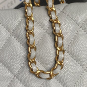 CHANEL 25S HOBO BAG 22 IN GREY CAVIAR LEATHER