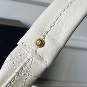 CHANEL 25S HOBO BAG 32 IN CREAM WHITE LAMBSKIN