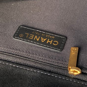 CHANEL 25S SHOULDER BAG 30 IN BLACK SUEDE WITH GOLD HARDWARE