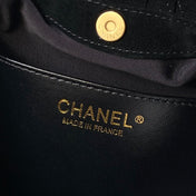 CHANEL 26S HAND BAG 32 IN BLACK SUEDE