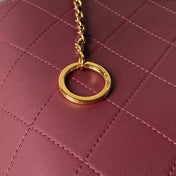 CHANEL 26S BUCKET SHOULDER BAG 27 IN BURGUNDY RED LAMBSKIN GOLD HARDWARE