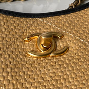 CHANEL 26S MAXI SHOPPING BAG 59 IN BEIGE RAFFIA GOLD HARDWARE