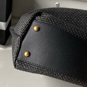 CHANEL 26S MAXI SHOPPING BAG 59 IN BLACK RAFFIA GOLD HARDWARE