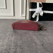 CHANEL 26S VANITY CASE 19 IN DARK RED LIZARD-EMBOSSED LEATHER