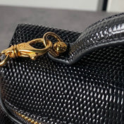 CHANEL 26S VANITY CASE 19 IN BLACK LIZARD-EMBOSSED LEATHER