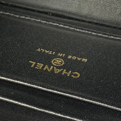 CHANEL 26S VANITY CASE 19 IN BLACK LIZARD-EMBOSSED LEATHER