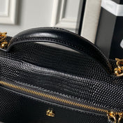 CHANEL 26S VANITY CASE 19 IN BLACK LIZARD-EMBOSSED LEATHER