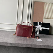 CHANEL 26S VANITY CASE 23 IN DARK RED LIZARD-EMBOSSED LEATHER