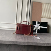 CHANEL 26S VANITY CASE 23 IN DARK RED LIZARD-EMBOSSED LEATHER