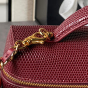 CHANEL 26S VANITY CASE 23 IN DARK RED LIZARD-EMBOSSED LEATHER