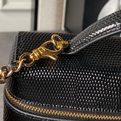 CHANEL 26S VANITY CASE 23 IN BLACK LIZARD-EMBOSSED LEATHER