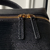 CHANEL 26S VANITY CASE 23 IN BLACK LIZARD-EMBOSSED LEATHER