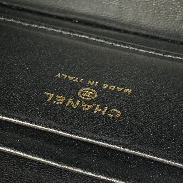 CHANEL 26S VANITY CASE 23 IN BLACK LIZARD-EMBOSSED LEATHER