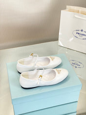 PRA NAPPA MARY JANE FLAT WHITE LAMBSKIN