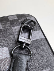 AVENUE 31 IN BLACK CANVAS CALFSKIN