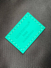 LV 25S DISCOVERY BUMBAG 44 IN BLACK AQUA MONOGRAM ECLIPSE CANVAS AND CALFSKIN