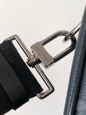 LV 25S KEEPALL 50 WITH SHOULDER STRAP IN BLACK AQUA COATED MONOGRAM ECLIPSE CANVAS AND CALFSKIN