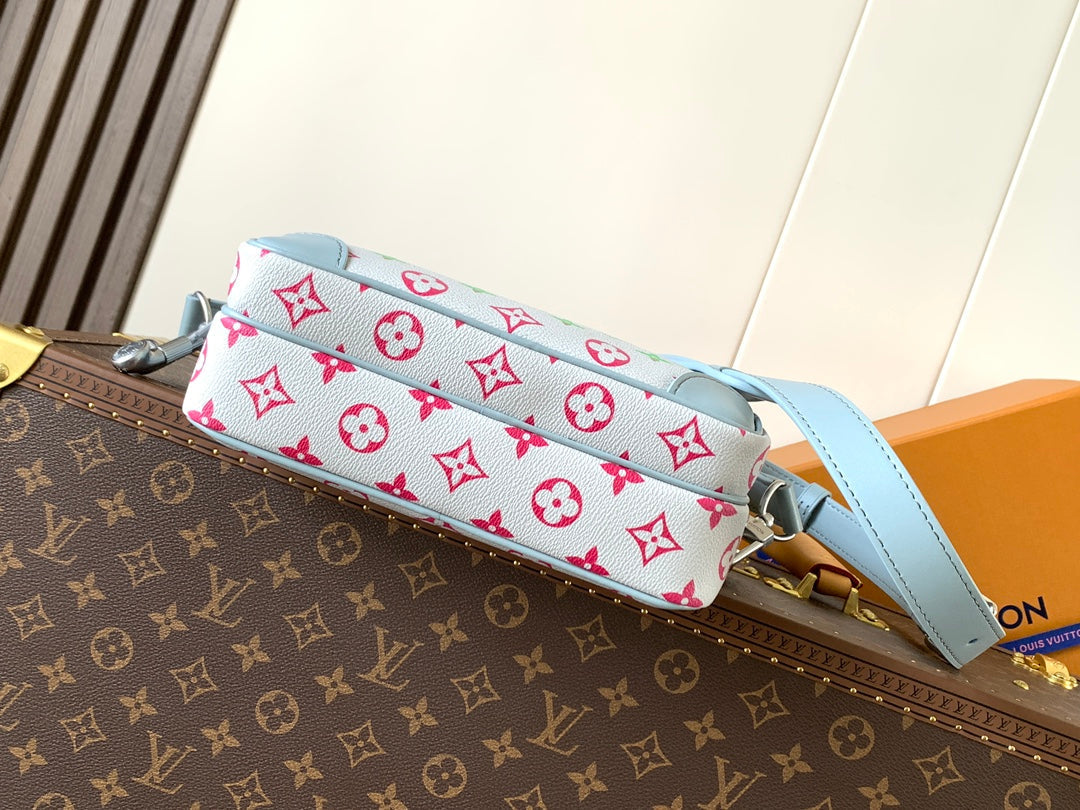 LV 25S NIL BAG 25 IN LIGHT BLUE MONOGRAM CANVAS AND CALFSKIN SILVER HARDWARE