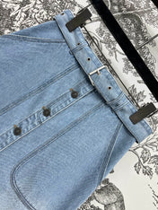 JEAN SKIRT DENIM JACQUARD DUSTY BLUE 266730