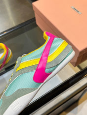 MIUMIU 26S SNEAKERS IN MULTICOLOR FABRIC AND SUEDE