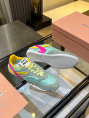 MIUMIU 26S SNEAKERS IN MULTICOLOR FABRIC AND SUEDE