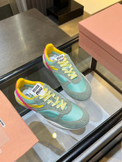 MIUMIU 26S SNEAKERS IN MULTICOLOR FABRIC AND SUEDE
