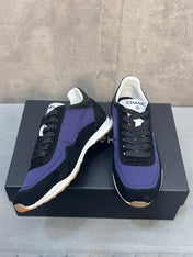 CHANEL 26S RUNNING SNEAKERS IN BLACK PURPLE MIX MATERIAL CC LOGO