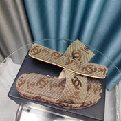 THICK-SOLE SLIPPERS PEANUT BROWN SATIN