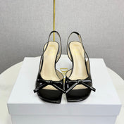 DIOR 26S HIGH-HEEL BACK-STRAP SHOES IN BLACK CALFSKIN