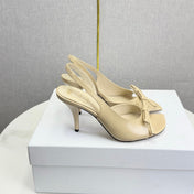 DIOR 26S HIGH-HEEL BACK-STRAP SHOES IN BEIGE CALFSKIN