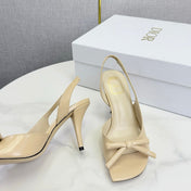 DIOR 26S HIGH-HEEL BACK-STRAP SHOES IN BEIGE CALFSKIN