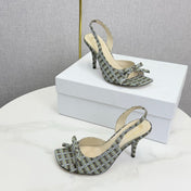 DIOR 26S HIGH-HEEL BACK-STRAP SHOES IN MULTICOLOR FABRIC