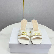 DIOR 26S 30 MONTAIGNE HIGH-HEELED IN WHITE CALFSKIN GOLD HARDWARE