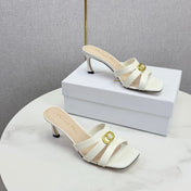 DIOR 26S 30 MONTAIGNE HIGH-HEELED IN WHITE CALFSKIN GOLD HARDWARE