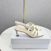 DIOR 26S 30 MONTAIGNE HIGH-HEELED IN WHITE CALFSKIN GOLD HARDWARE