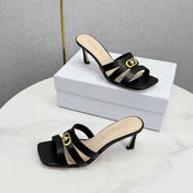 DIOR 26S 30 MONTAIGNE HIGH-HEELED IN BLACK CALFSKIN GOLD HARDWARE