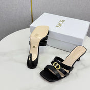 DIOR 26S 30 MONTAIGNE HIGH-HEELED IN BLACK CALFSKIN GOLD HARDWARE