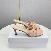 DIOR 26S 30 MONTAIGNE HIGH-HEELED IN LIGHT PINK CALFSKIN GOLD HARDWARE