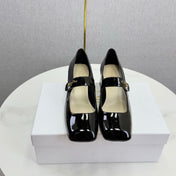 DIOR 26S MARY JANE HIGH HEELS 40MM IN BLACK PATENT CALFSKIN GOLD HARDWARE