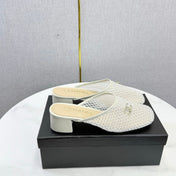 CHANEL 26S MESH HIGH HEEL MULES IN WHITE LAMBSKIN