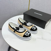 CHANEL 26S MARY JANE SNEAKERS IN BEIGE CALFSKIN