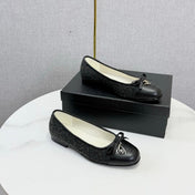 CHANEL 26S BALLET FLATS IN BLACK TWEED AND LAMBSKIN